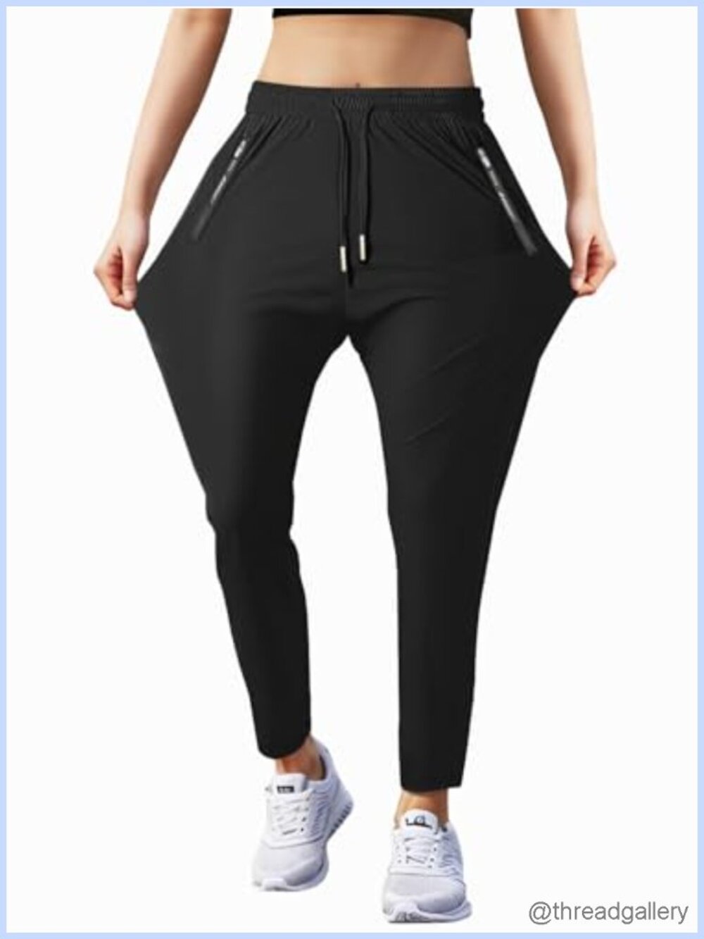 Women's Stretchy Hiking Pants Quick-Dry Athletic Track Pants with Zipper Pockets
